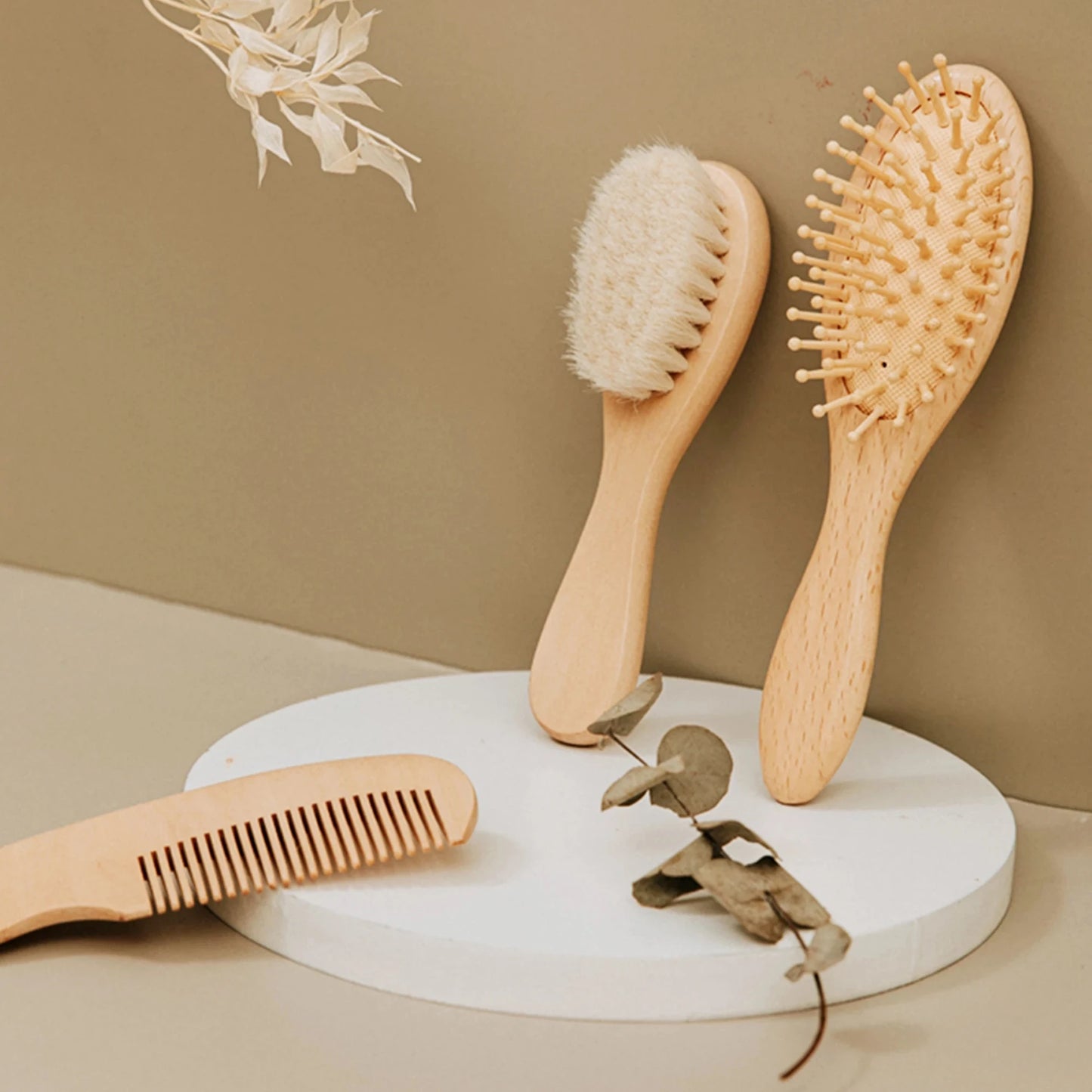 Newborn Soft Wooden Head Brush