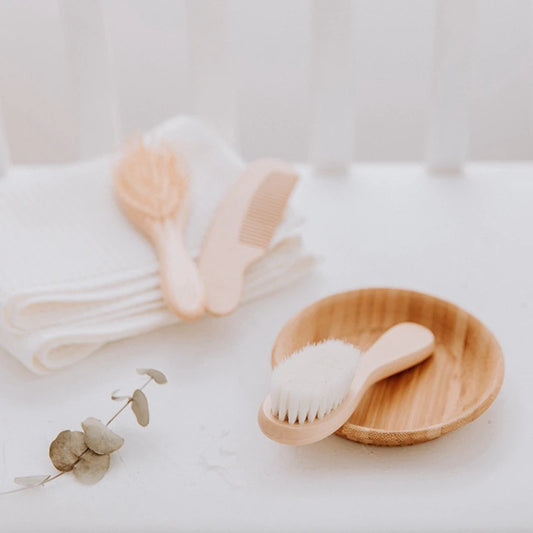 Newborn Soft Wooden Head Brush
