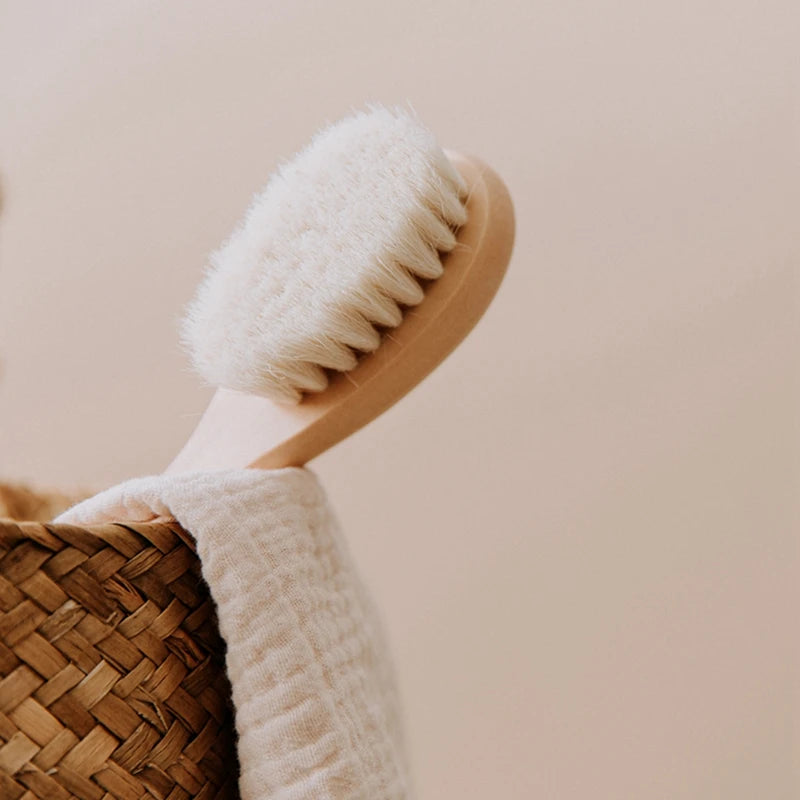 Newborn Soft Wooden Head Brush