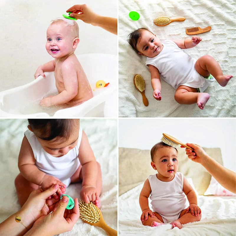 Newborn Soft Wooden Head Brush