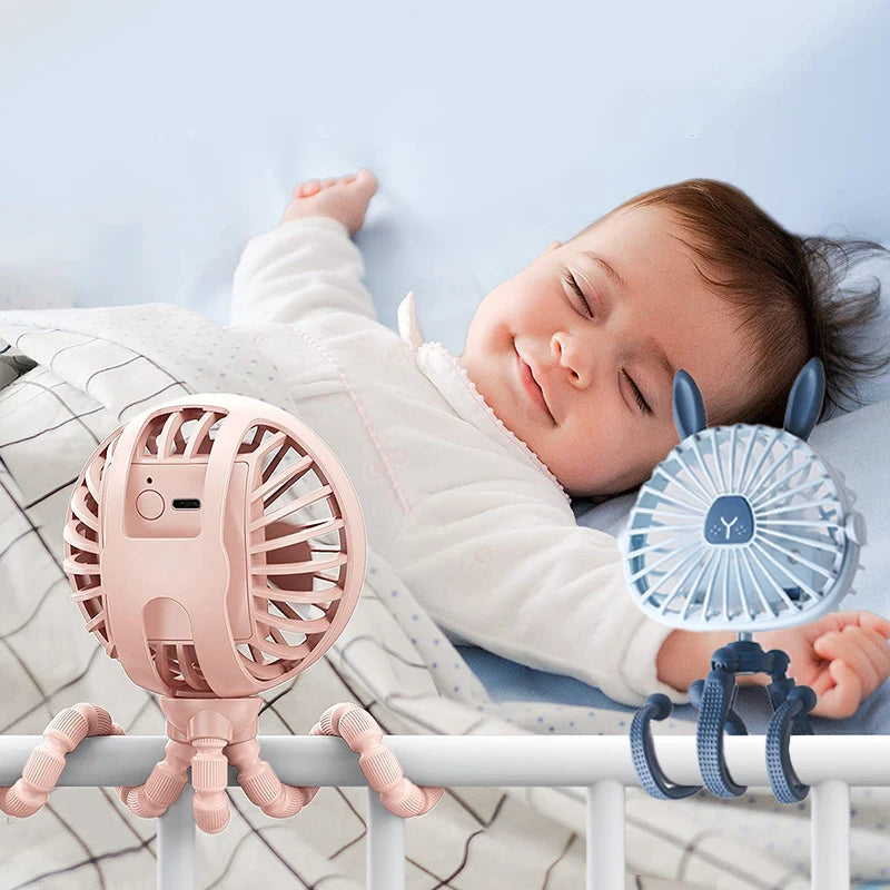 Rechargeable Stroller Fan Portable Outdoor Fan For Toddler