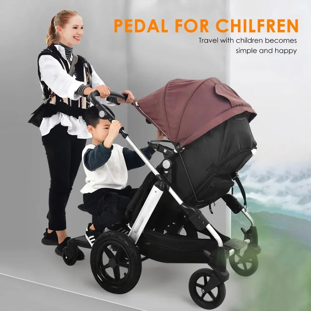 Upgrade Your Stroll with A 2-in-1 Sit and Stand Stroller Board Compatible with Most Baby Strollers