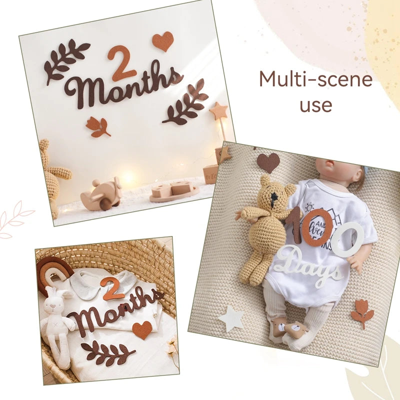 0-12 Months Newborn Prop Photography Milestone