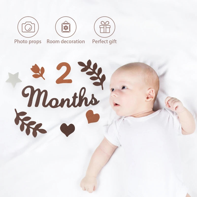0-12 Months Newborn Prop Photography Milestone