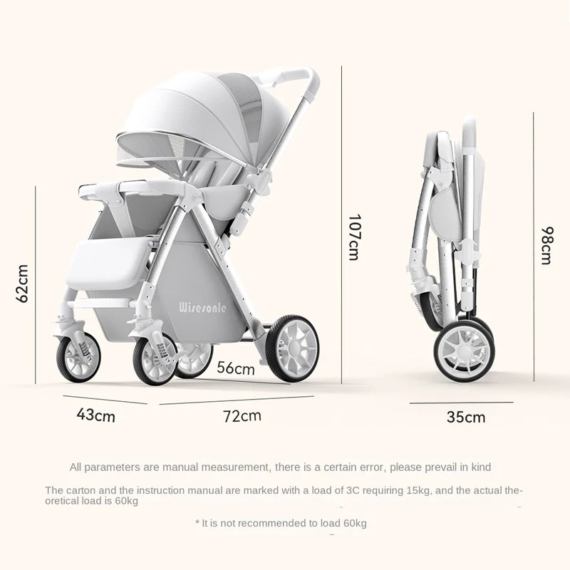 Upgraded Baby Strollers Sit and Lie Down High Two-way Stroller Children Stroller