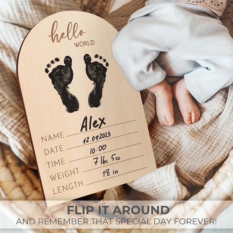 New Mom Baby Wooden Picture Sonogram and Footprints Frame