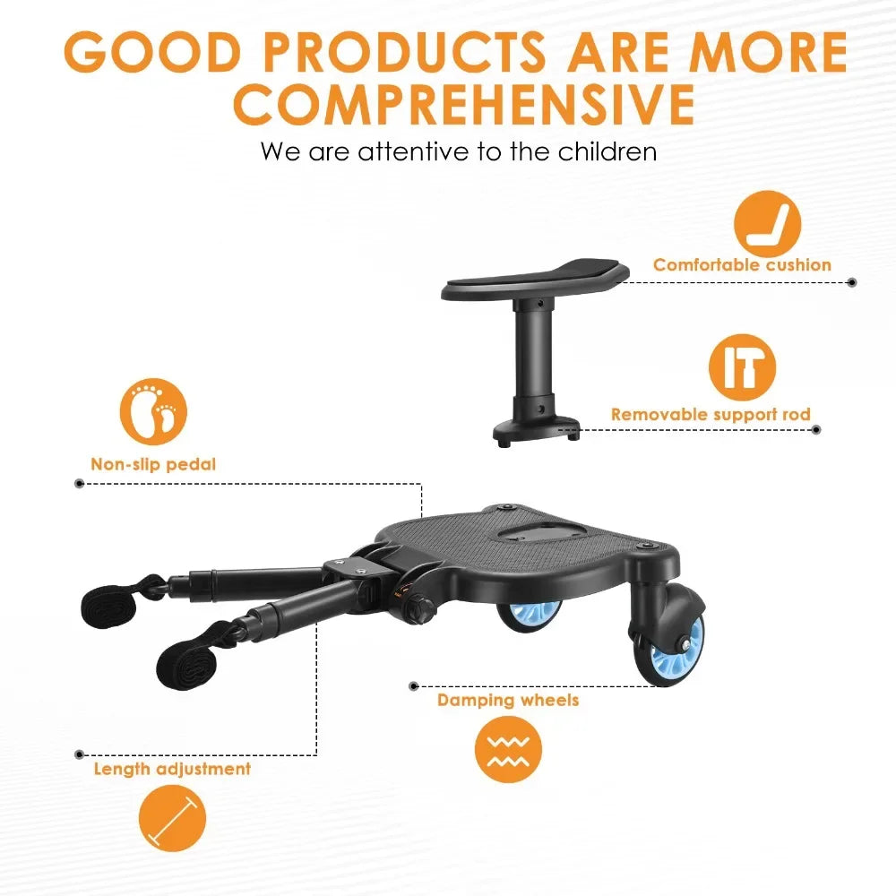 Upgrade Your Stroll with A 2-in-1 Sit and Stand Stroller Board Compatible with Most Baby Strollers