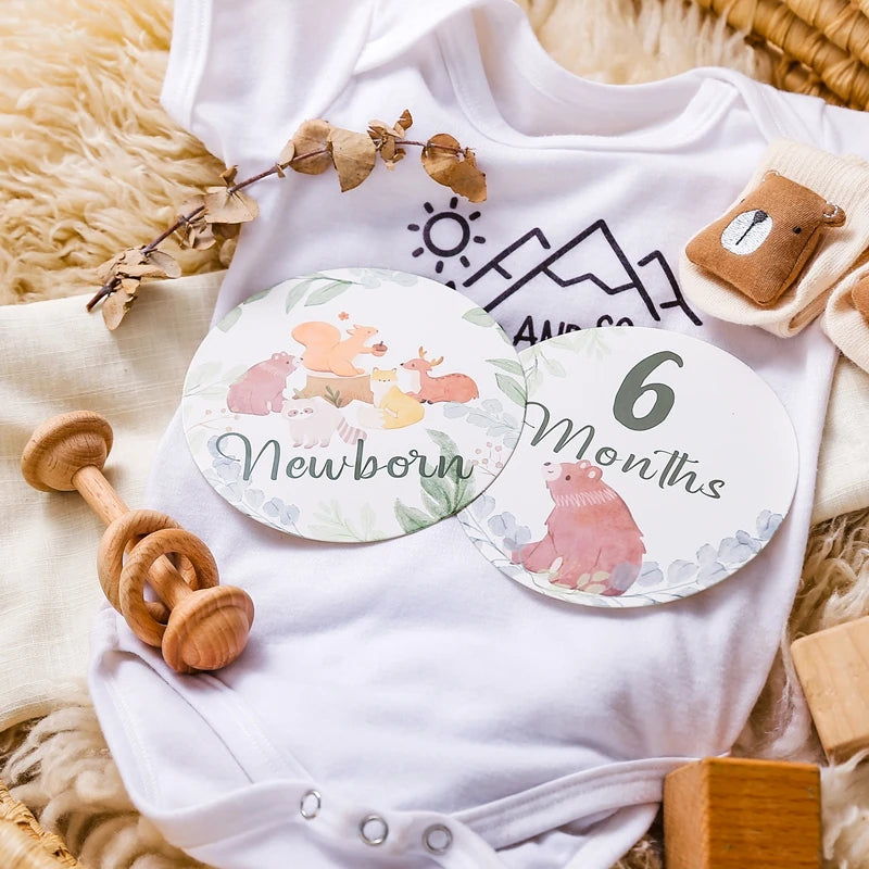 Newborn Baby Growth Milestones 0-12 Months Paper Card