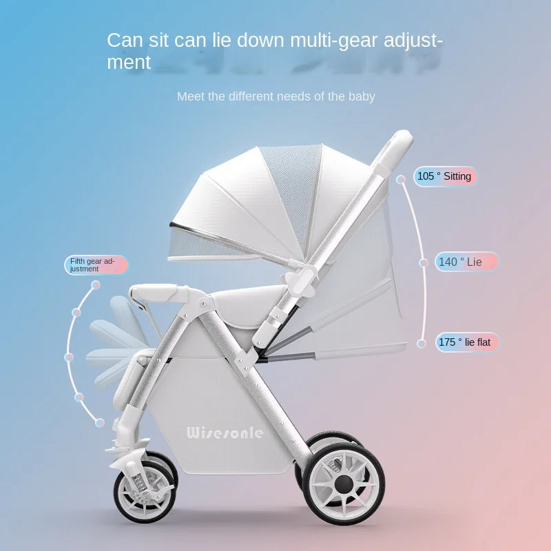 Upgraded Baby Strollers Sit and Lie Down High Two-way Stroller Children Stroller