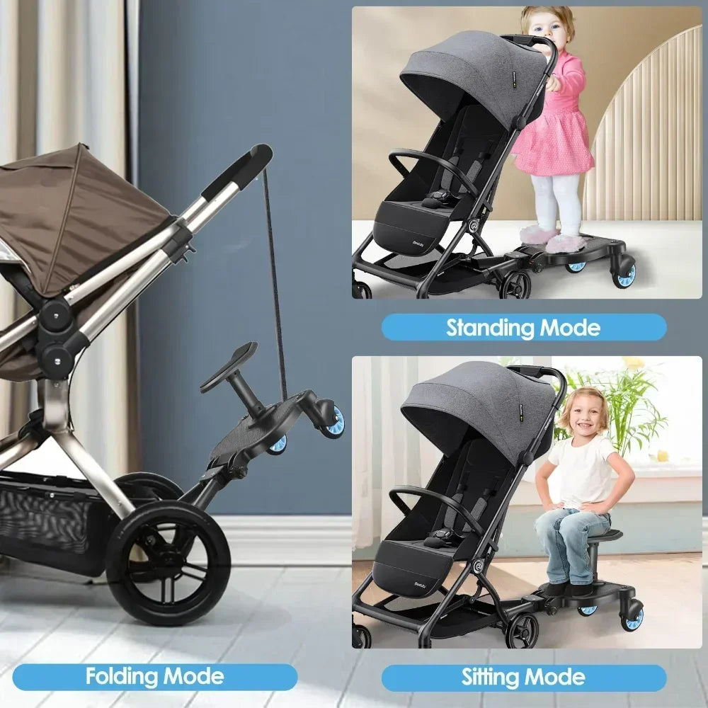 Upgrade Your Stroll with A 2-in-1 Sit and Stand Stroller Board Compatible with Most Baby Strollers
