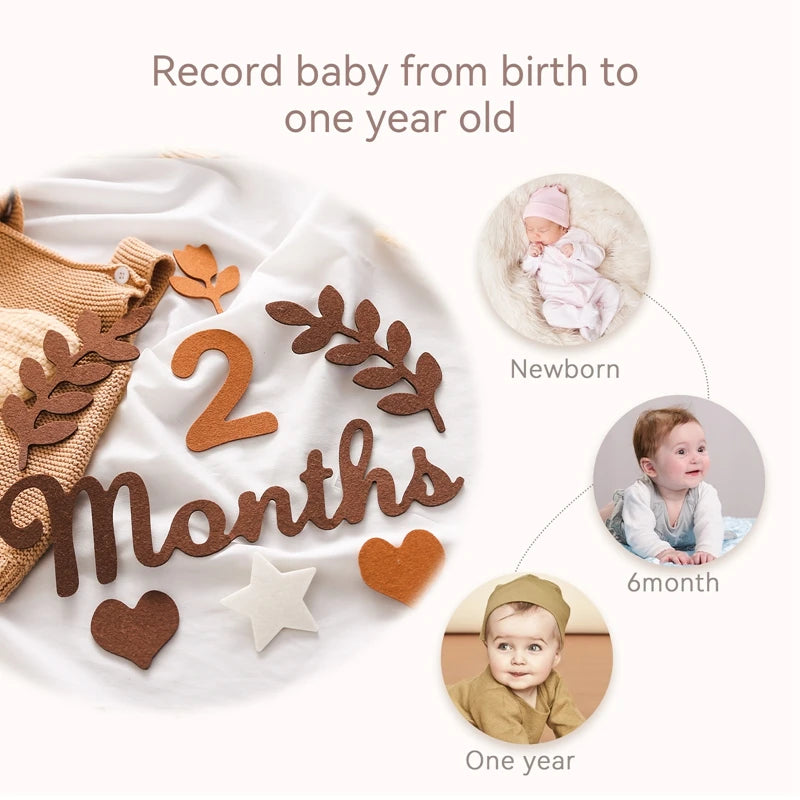 0-12 Months Newborn Prop Photography Milestone