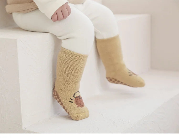 Cute Winter Socks Thick Terry Floor Socks Cartoon Print