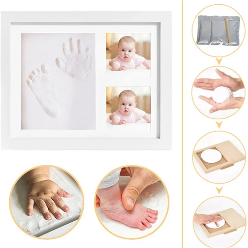 Lasting Memories Baby Hands & Footprints Clay Photo Frame
